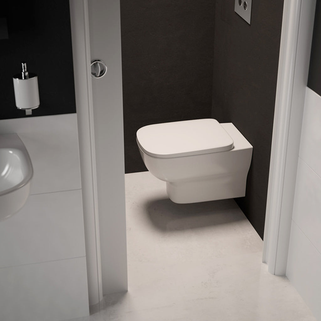 Vaso sospeso con sedile slim a chiusura rallentata modello Esedra Ideal Standard