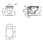 Vaso sospeso con sedile slim a chiusura rallentata modello Esedra Ideal Standard