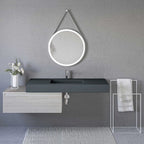 Lavabo a muro con vasca centrale L140 x P51