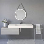 Lavabo a muro con vasca centrale L140 x P51