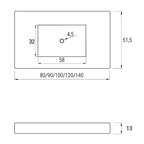 Lavabo a muro con vasca centrale L120 x P51