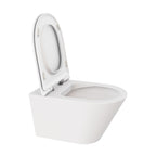 Vaso sospeso con scarico a vortice serie Forma di Azzurra Ceramica 54x37x34H cm con sedile soft close - Bianco Lucido