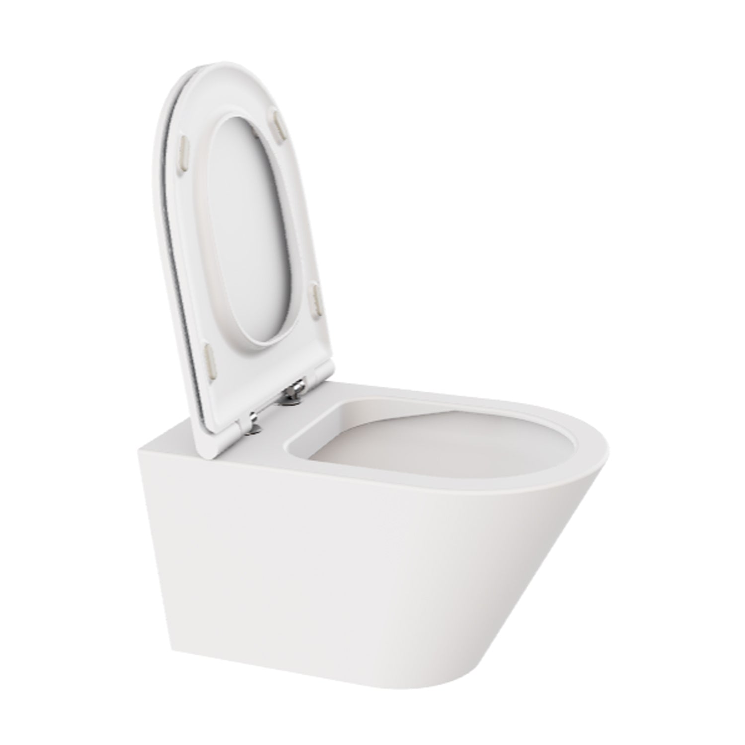 Vaso sospeso con scarico a vortice serie Forma di Azzurra Ceramica 54x37x34H cm con sedile soft close - Bianco Lucido