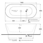 Vasca da bagno Azzurra serie Forma 180x80x60 cm - Bianco lucido