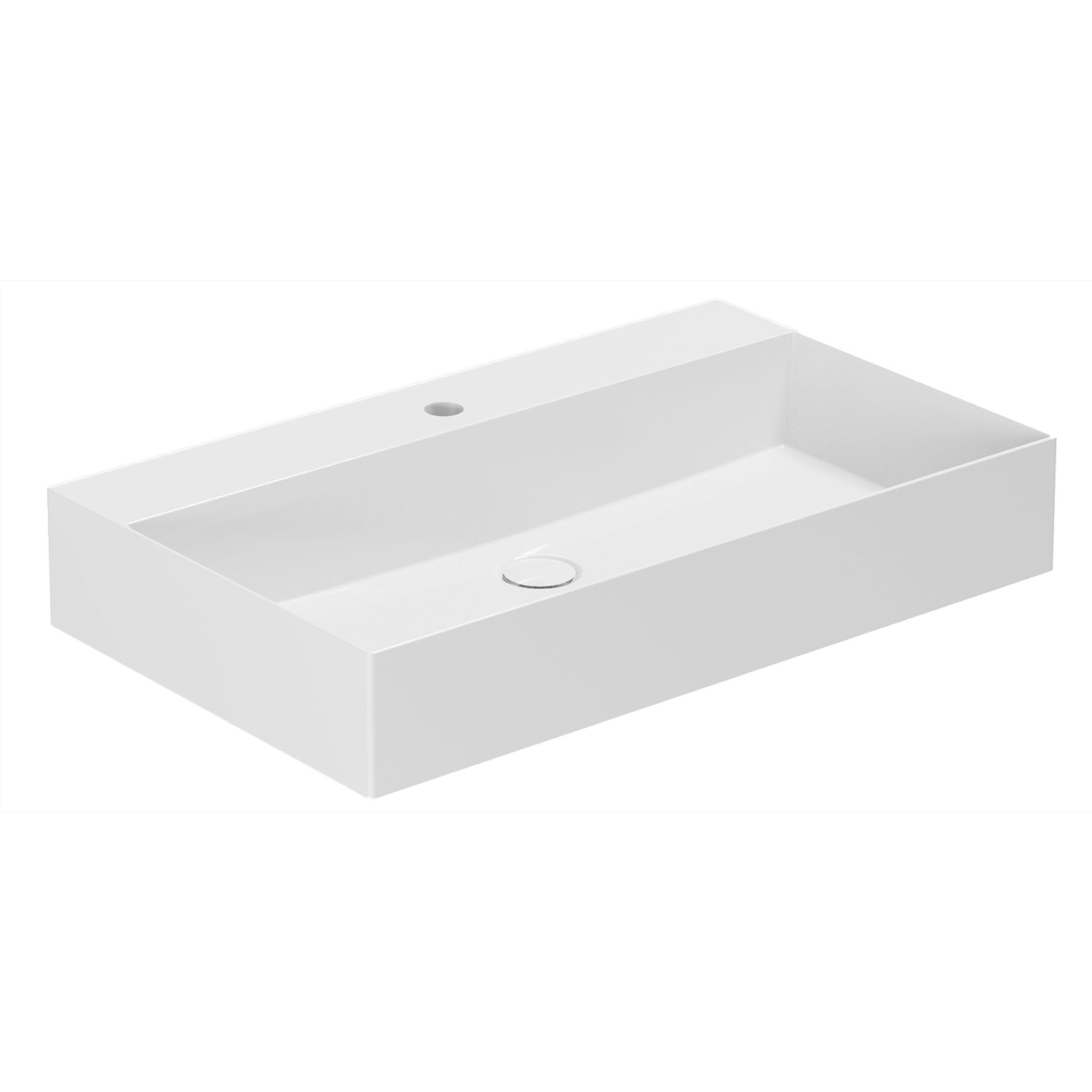 Lavabo appoggio/sospeso Azzurra serie Elegance Squared 61x40 cm - Bianco lucido
