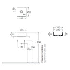 Lavabo da appoggio Azzurra Elegance Squared 25x25 cm - Bianco lucido