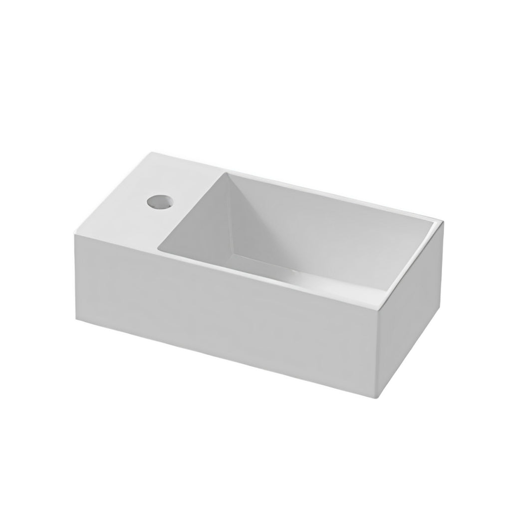 Lavabo sospeso con piano a sinistra Azzurra Elegance Squared 40x22x12