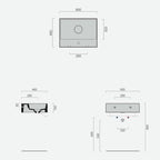 Lavabo lavatrucco monoforo Domus Falerii bianco lucido 60x46 cm installazione sospesa o da appoggio