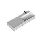 Lavabo lavatrucco vasca a destra Domus Falerii 120x46 cm installazione sospesa o da appoggio