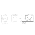 Vaso per persone con disabilitÃ  e persone anziane ceramica bianca con scarico a muro 39x58 cm