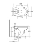 Sanitari bagno a terra distanziati da parete Rak Karla wc