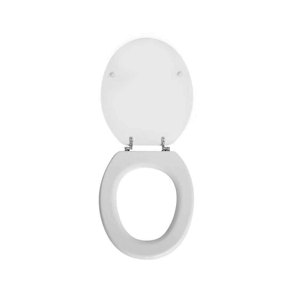 Sedile wc universale Alex in MDF colato bianco larghezza 37
