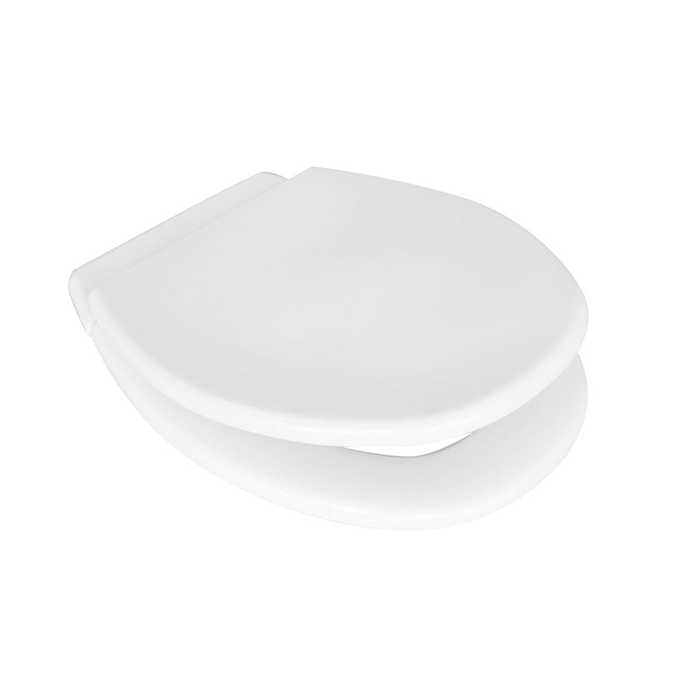 Sedile universale wc Panchetta  polipropilene bianco lunghezza 48 cm cerniere regolabili