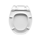 Sedile universale wc Panchetta  polipropilene bianco lunghezza 48 cm cerniere regolabili