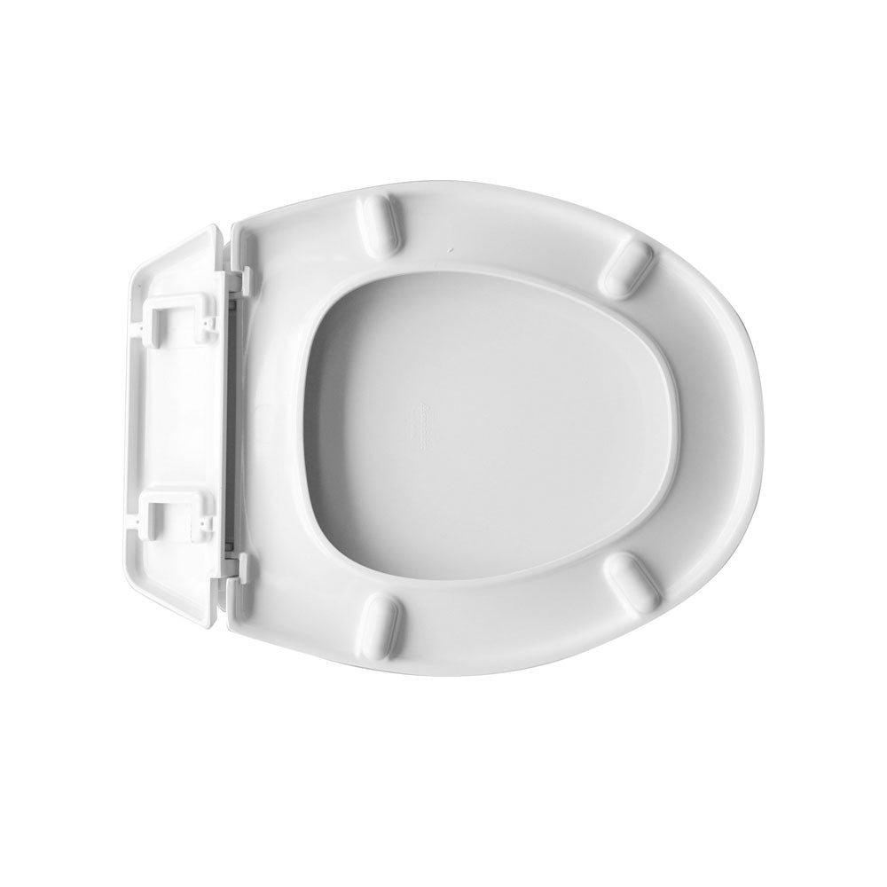 Sedile universale wc Panchetta  polipropilene bianco lunghezza 48 cm cerniere regolabili