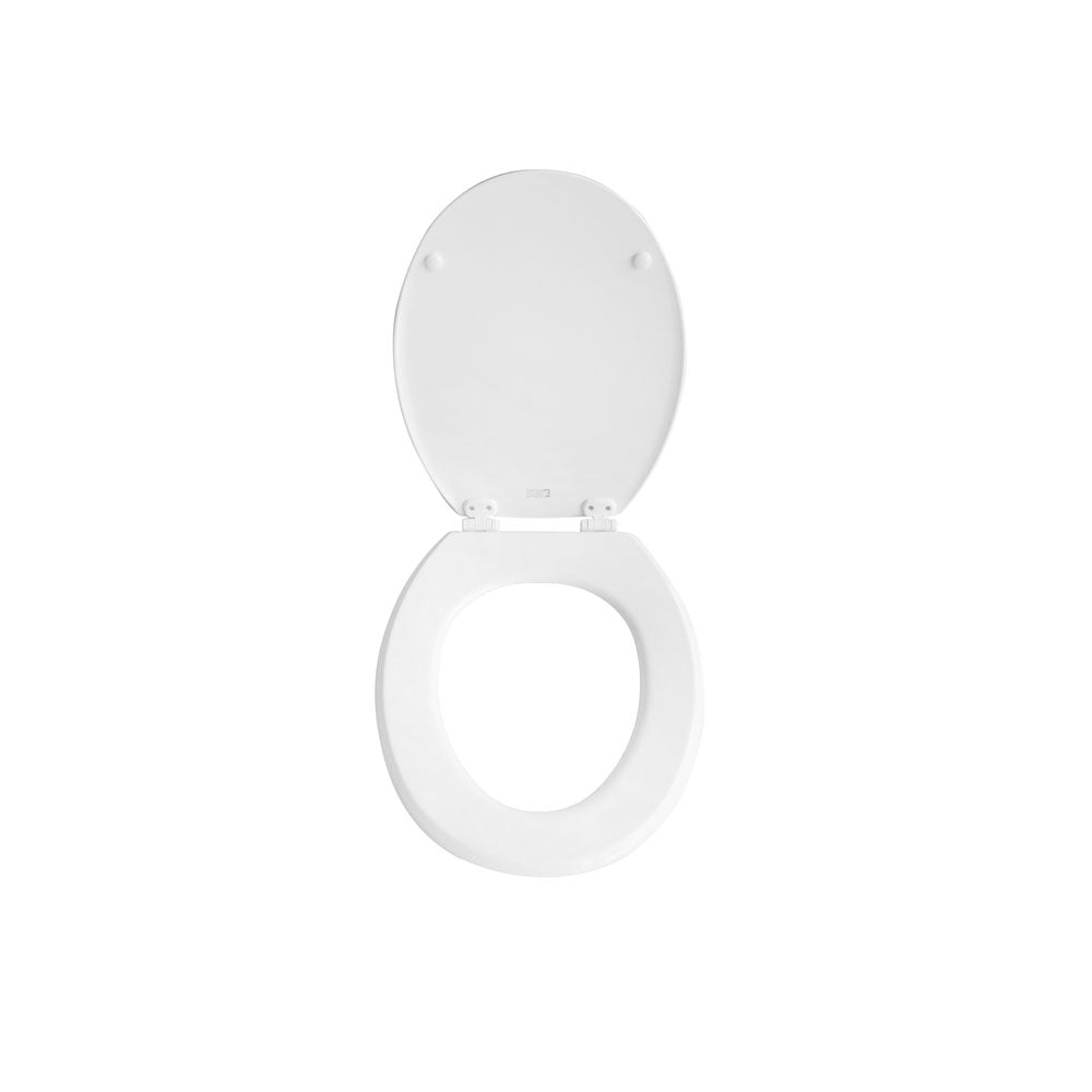 Sedile universale wc Carrara & Matta Canyon in legno bianco larghezza 37 cm cerniere regolabili in pvc