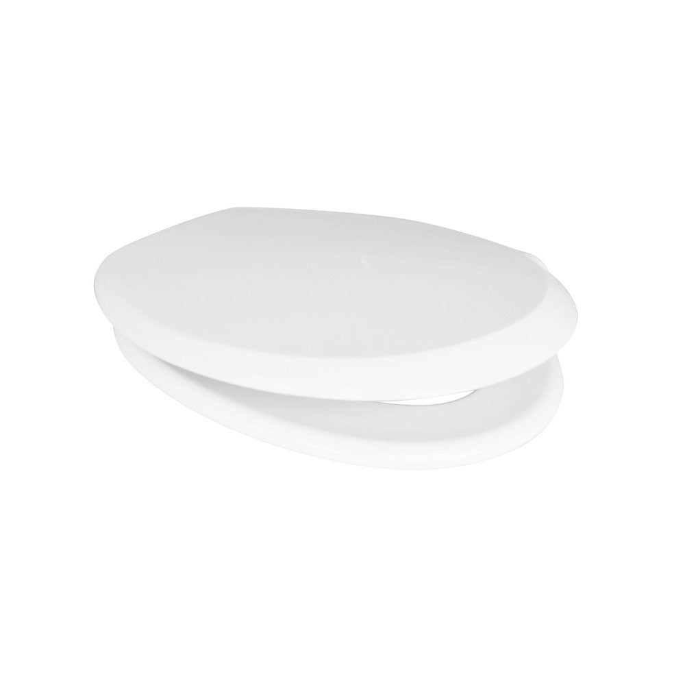 Sedile wc universale bianco Carrara & Matta Tecnoplast Atlantico cerniere fisse in pvc