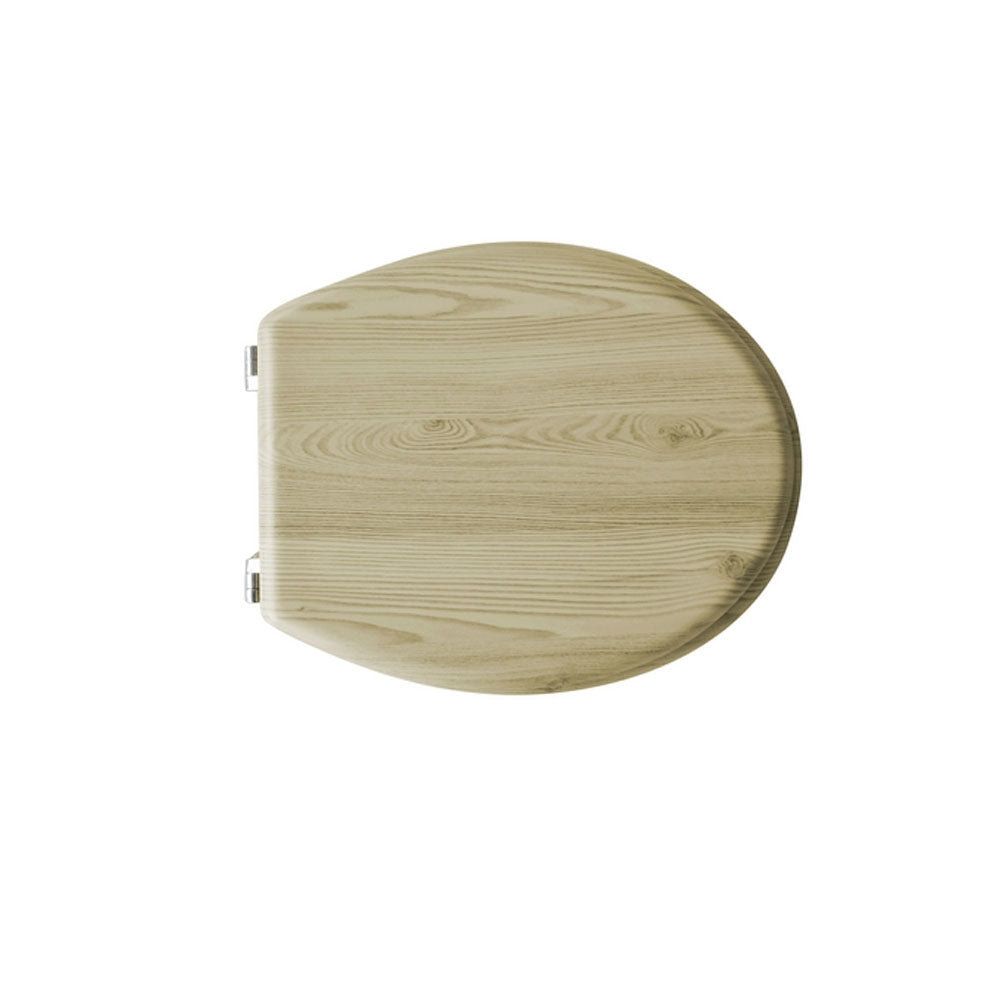 Sedile wc universale in legno di acero larghezza 37 cm cerniere regolabili