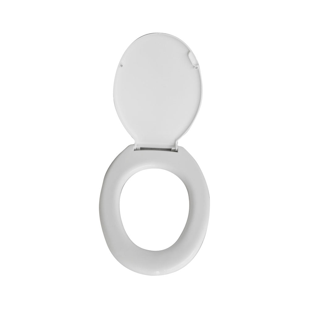 Sedile universale per wc in polipropilene bianco larghezza 37