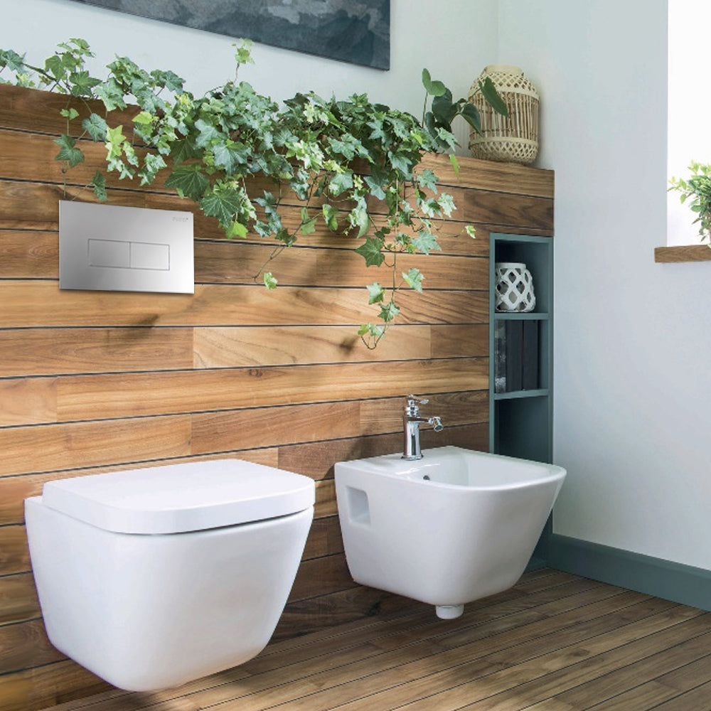 Placca per cassetta incasso Pucci modello Eco 2 pulsanti Linea Cromo Satinato