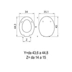 Sedile wc in termoindurente per casa Ceramica Globo vaso Modello LEI con cerniere regolabili