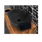 Lavabo da appoggio in resina Nero matt semi-trasparente serie ''Snob2.0'' Cipi 55cm