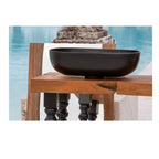 Lavabo da appoggio in resina Nero matt semi-trasparente serie ''Snob2.0'' Cipi 55cm