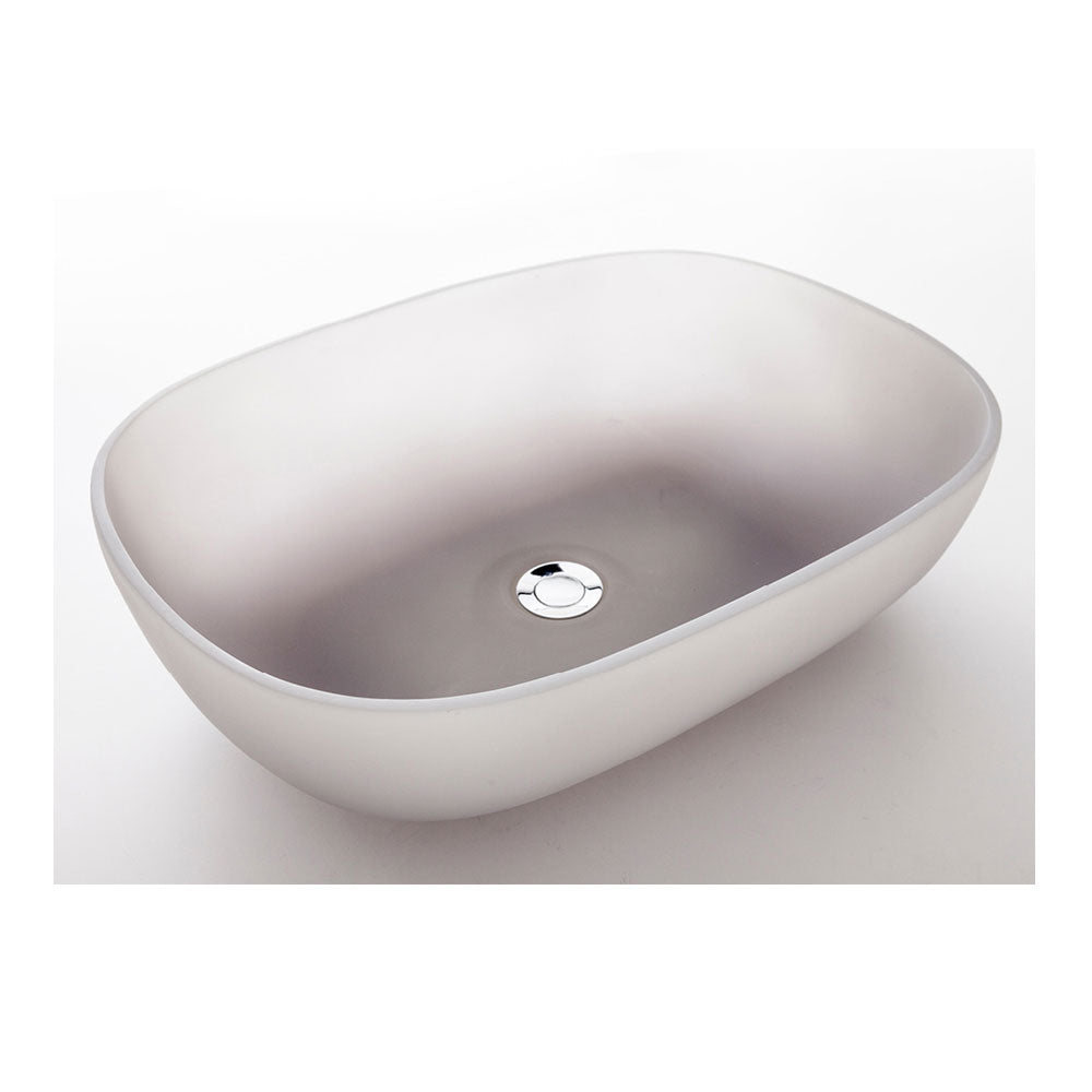 Lavabo da appoggio in resina Grigio matt semi-trasparente serie ''Snob2.0'' Cipi 55cm