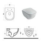 Santari sospesi serie Forever 50 in ceramica bianca con coprivaso chiusura tradizionale- Disegno Ceramica