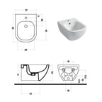 Santari sospesi serie Forever 50 in ceramica bianca con coprivaso chiusura softclose - Disegno Ceramica