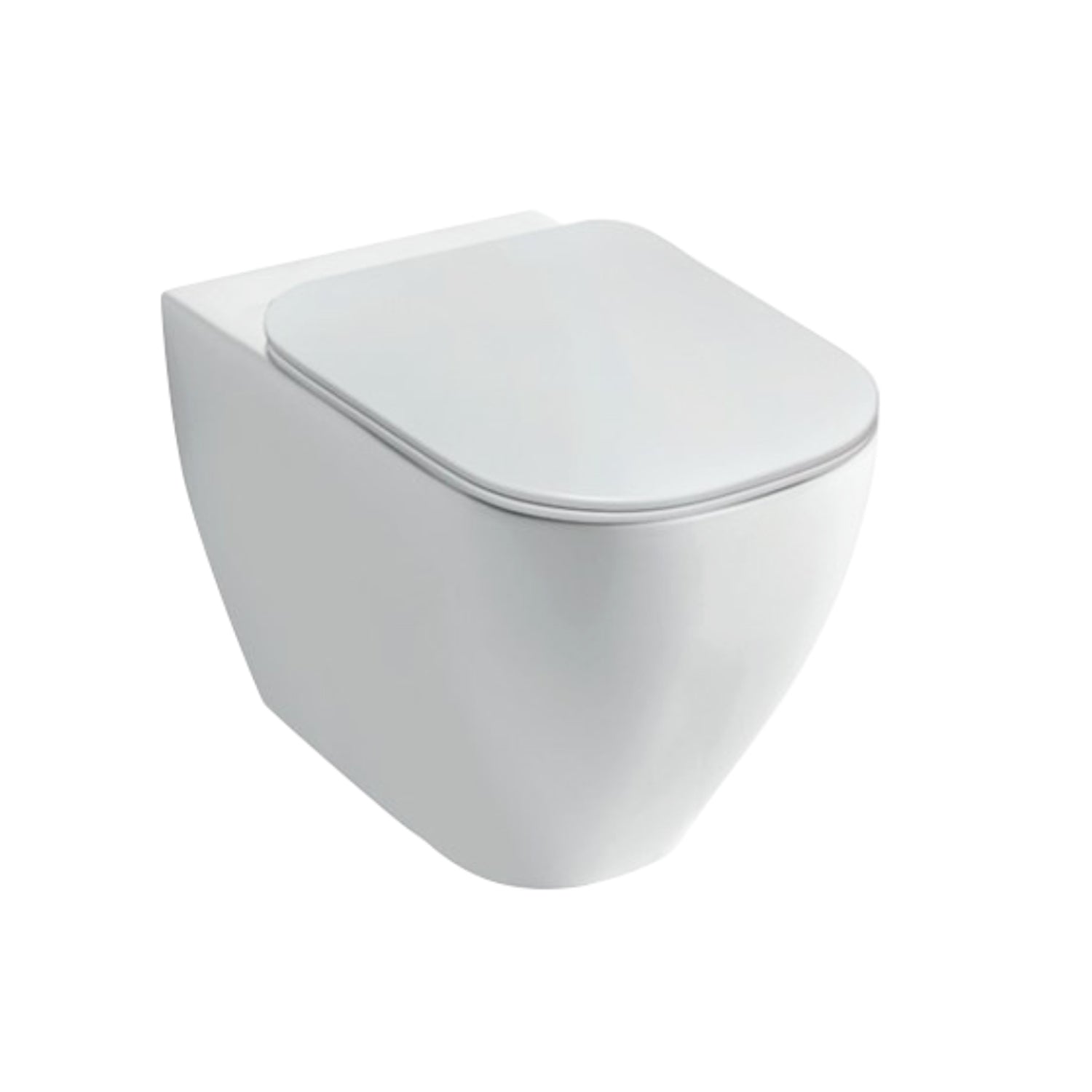 Wc filomuro con scarico traslato serie Forever 55 in ceramica con coprivaso chiusura softclose - Disegno Ceramica