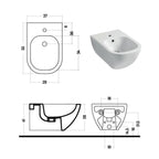 Bidet sospeso serie Forever 55 in ceramica bianca lucida - Disegno Ceramica
