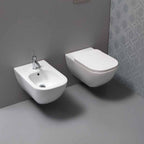 Bidet sospeso serie Forever 55 in ceramica bianca lucida - Disegno Ceramica