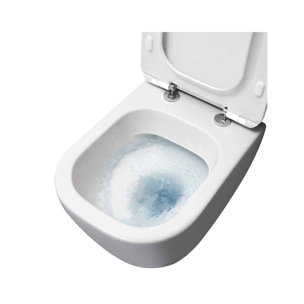 Santari filomuro serie Forever h48 Terza EtÃ  in ceramica bianca con coprivaso chiusura softclose- Disegno Ceramica