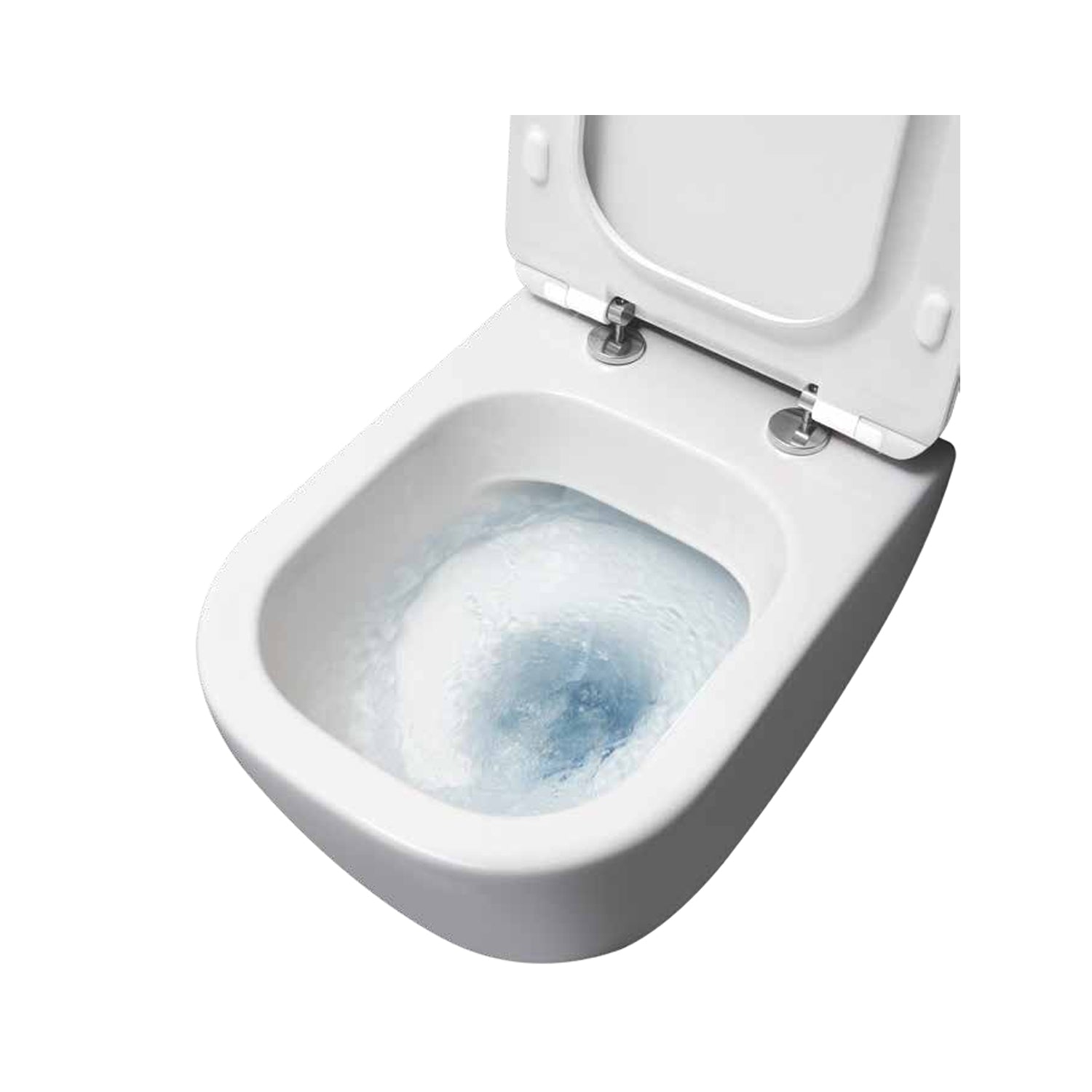 Santari filomuro serie Forever h48 Terza EtÃ  in ceramica bianca con coprivaso chiusura softclose- Disegno Ceramica