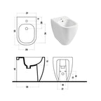 Santari filomuro serie Forever h48 Terza EtÃ  in ceramica bianca con coprivaso chiusura tradizionale- Disegno Ceramica