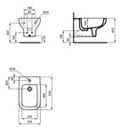 Bidet sospeso Ideal Standard modello I.life A 54x36 cm