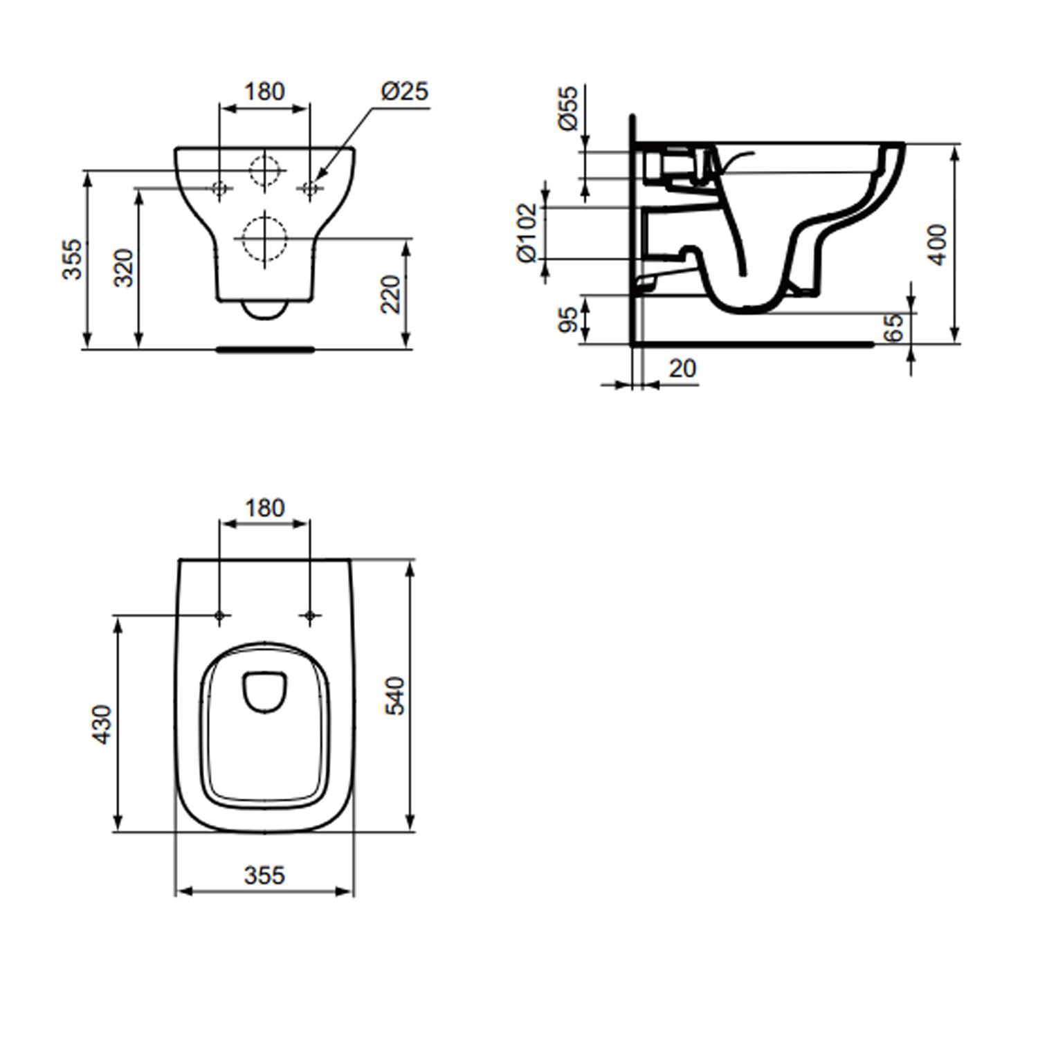 Vaso sospeso Ideal Standard modello I.life A 54x36 cm con sedile SoftClose