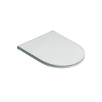 Vaso sospeso modello Build 55x36 x H32 cm con Copriwater di Ceramica Azzurra - Bianco Lucido