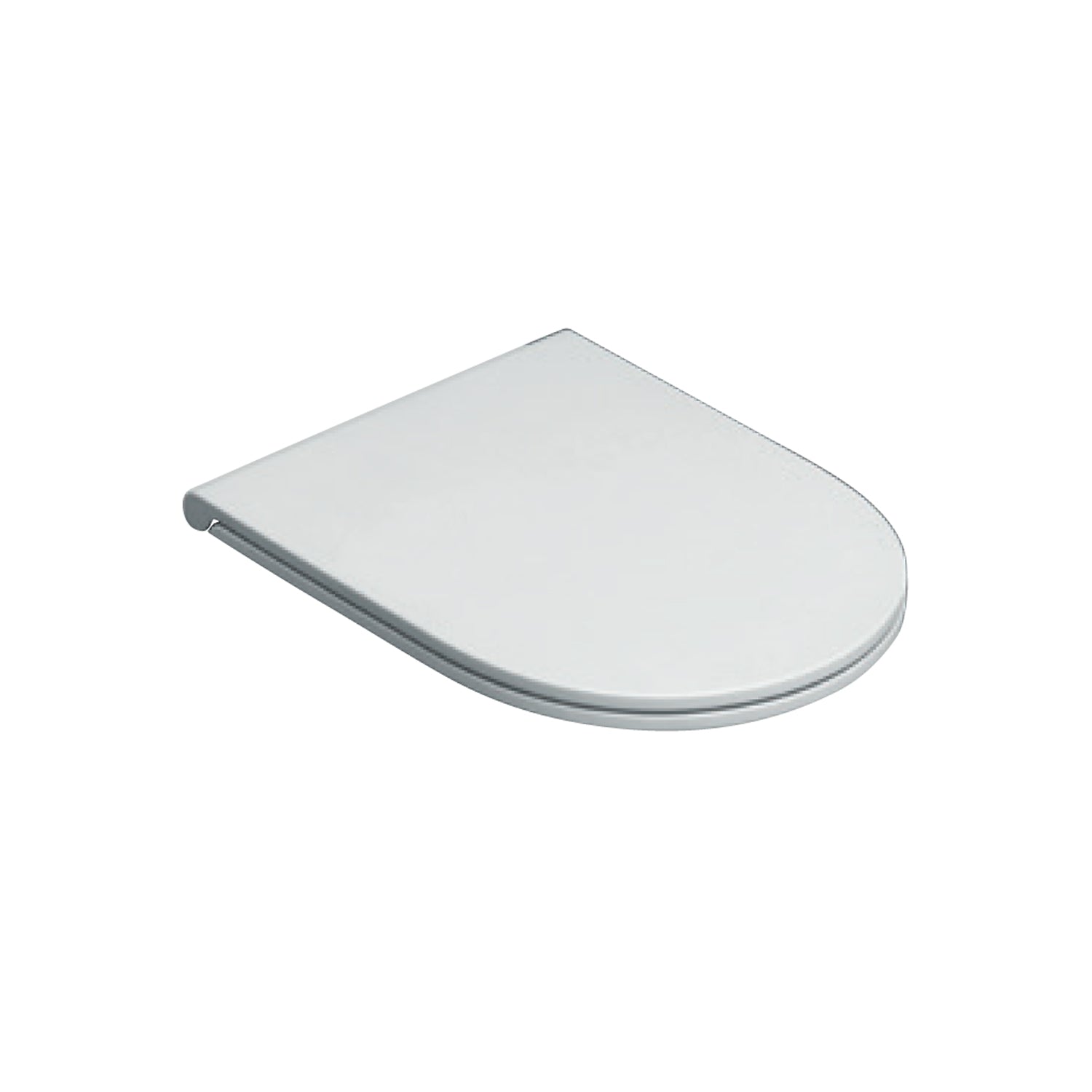 Vaso sospeso modello Build 55x36 x H32 cm con Copriwater di Ceramica Azzurra - Bianco Lucido