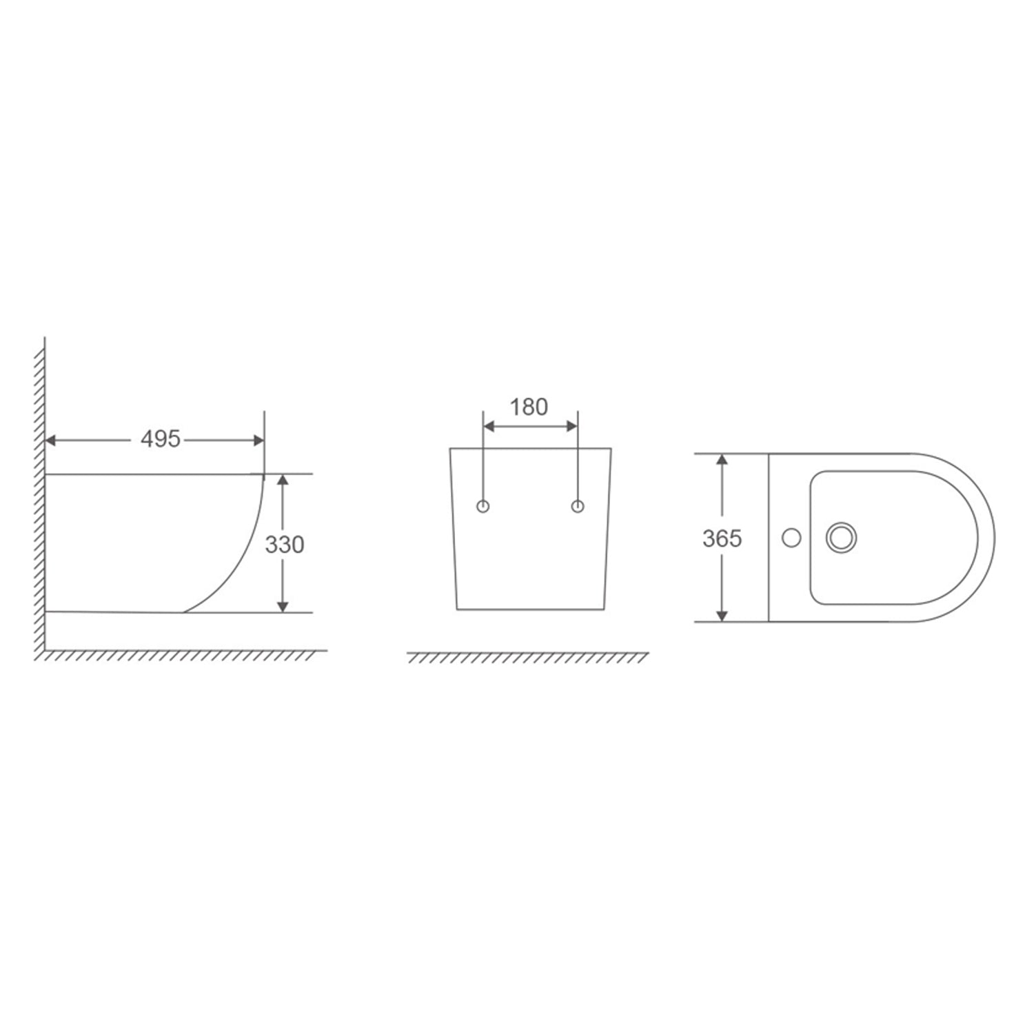 Sanitari bagno sospesi con copriwater BathCore modello Serenity Rimless/Tornado Quiet 49.5x36.5 cm - Bianco