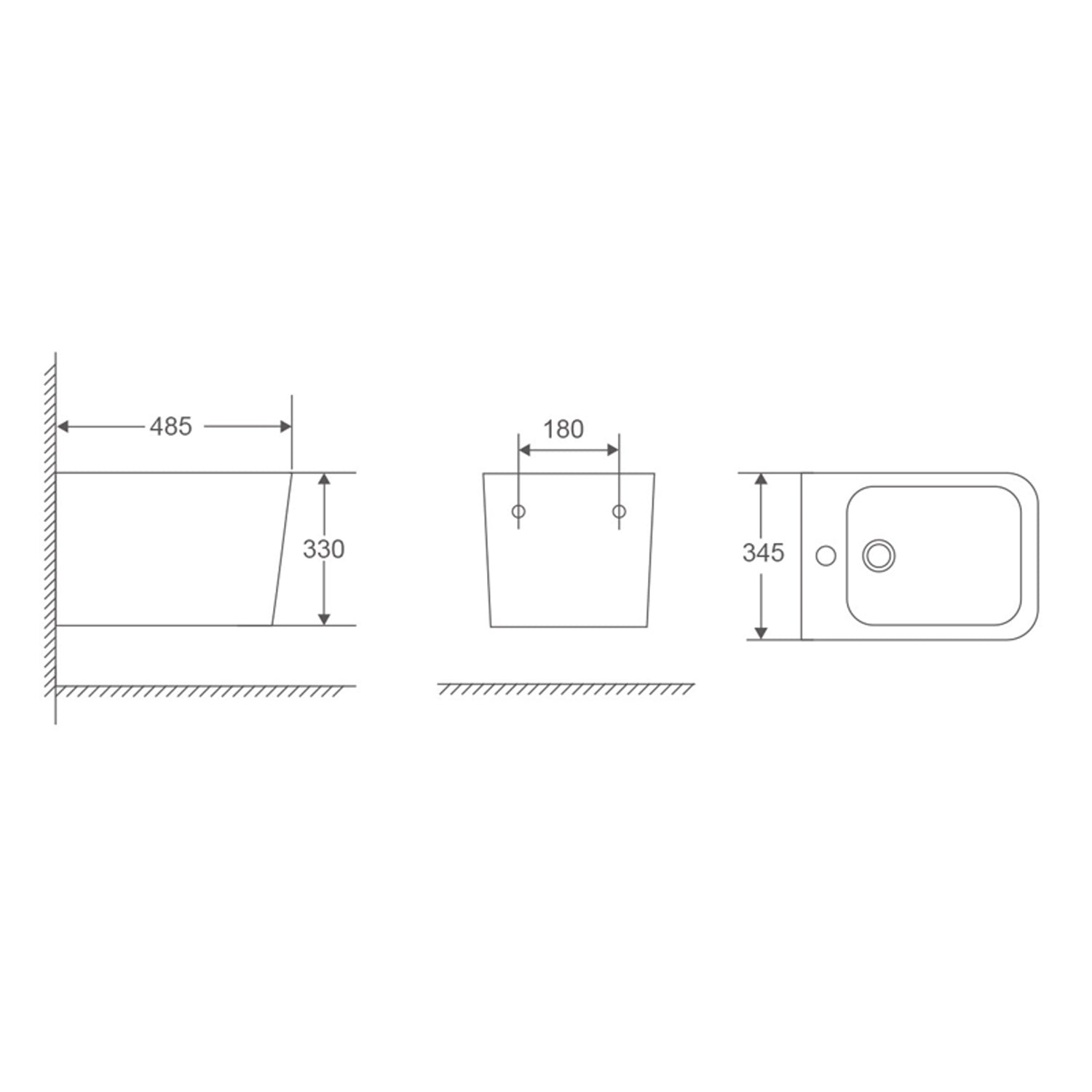 Sanitari bagno sospesi con coprivaso BathCore modello Velvet Rimless/Tornado Quiet 49x34 cm - Bianco