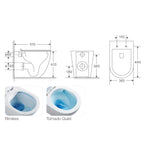 Sanitari bagno filomuro BathCore modello PureEssence Rimless/Tornado Quiet 57x36.5 cm - Bianco