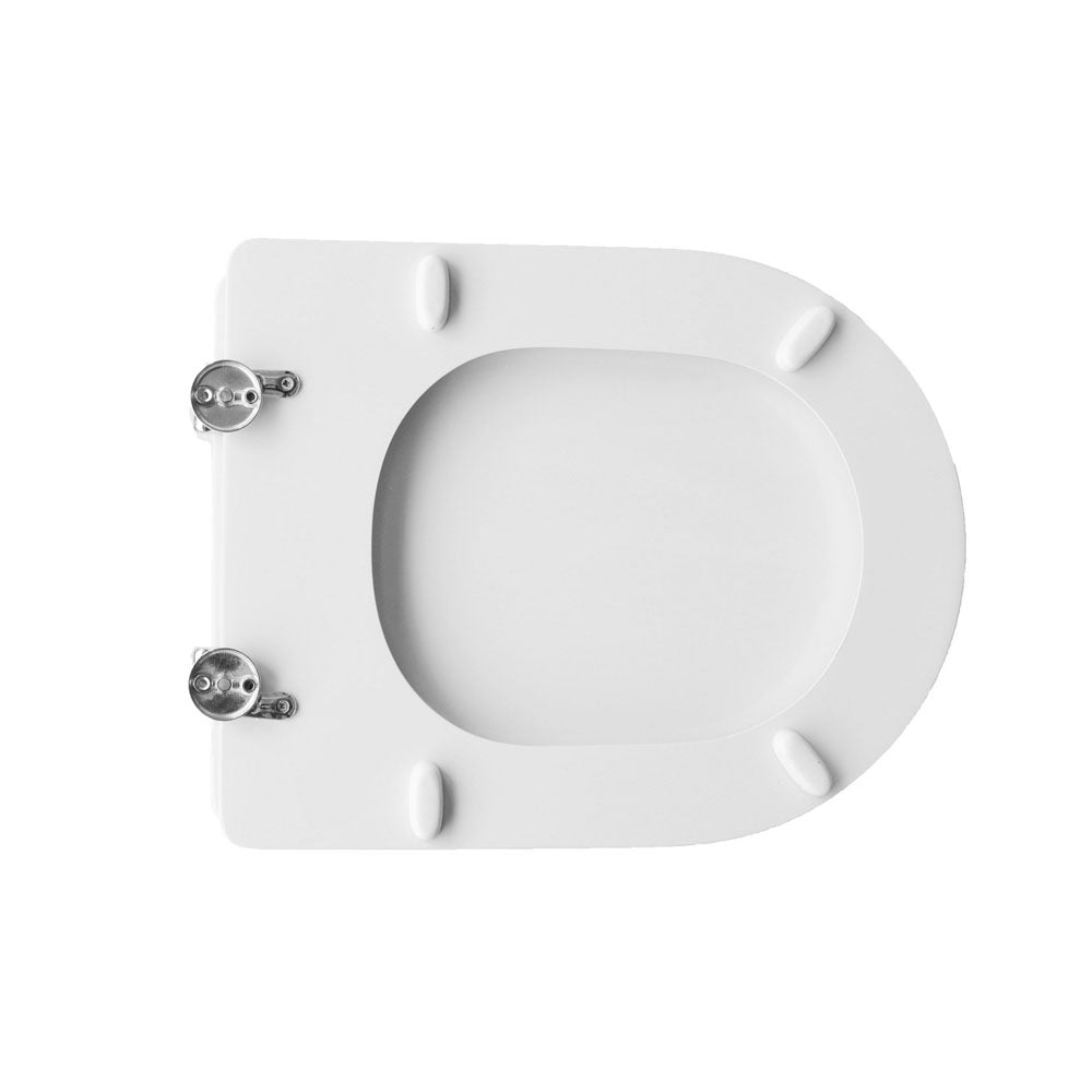 Sedile wc bianco per Azzurra vaso Elios Plus larghezza 34 cm cerniere regolabili