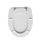 Sedile wc bianco per Azzurra vaso Full 56 larghezza 38 cm cerniere regolabili