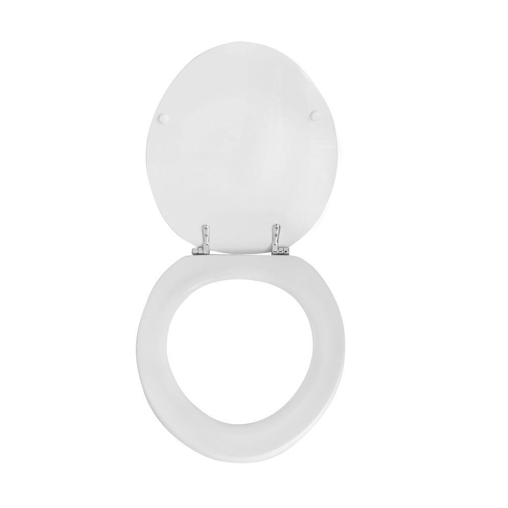 Sedile wc bianco per Azzurra vaso Full 48 larghezza 38 cm cerniere fisse