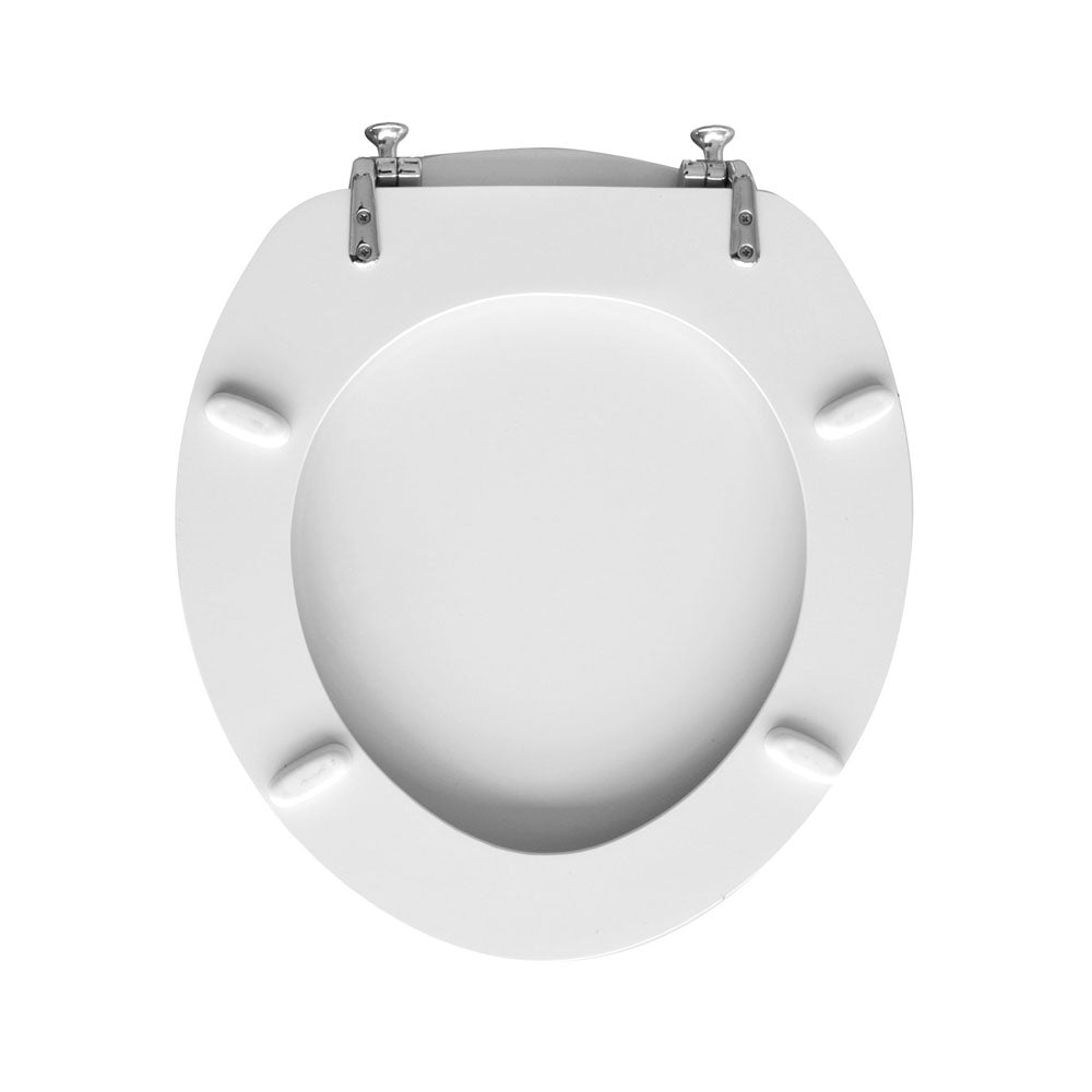 Sedile wc bianco per Azzurra vaso Full 48 larghezza 38 cm cerniere fisse