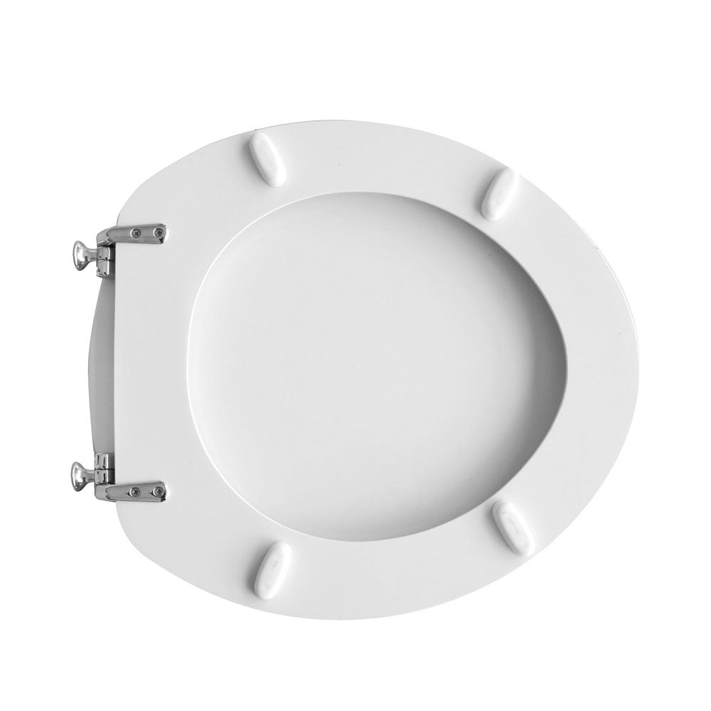 Sedile wc bianco per Azzurra vaso Full 48 larghezza 38 cm cerniere fisse