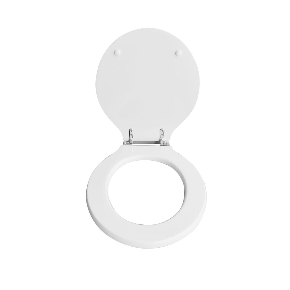 Sedile wc bianco per Azzurra vaso Giunone lunghezza 43 cm cerniere regolabili