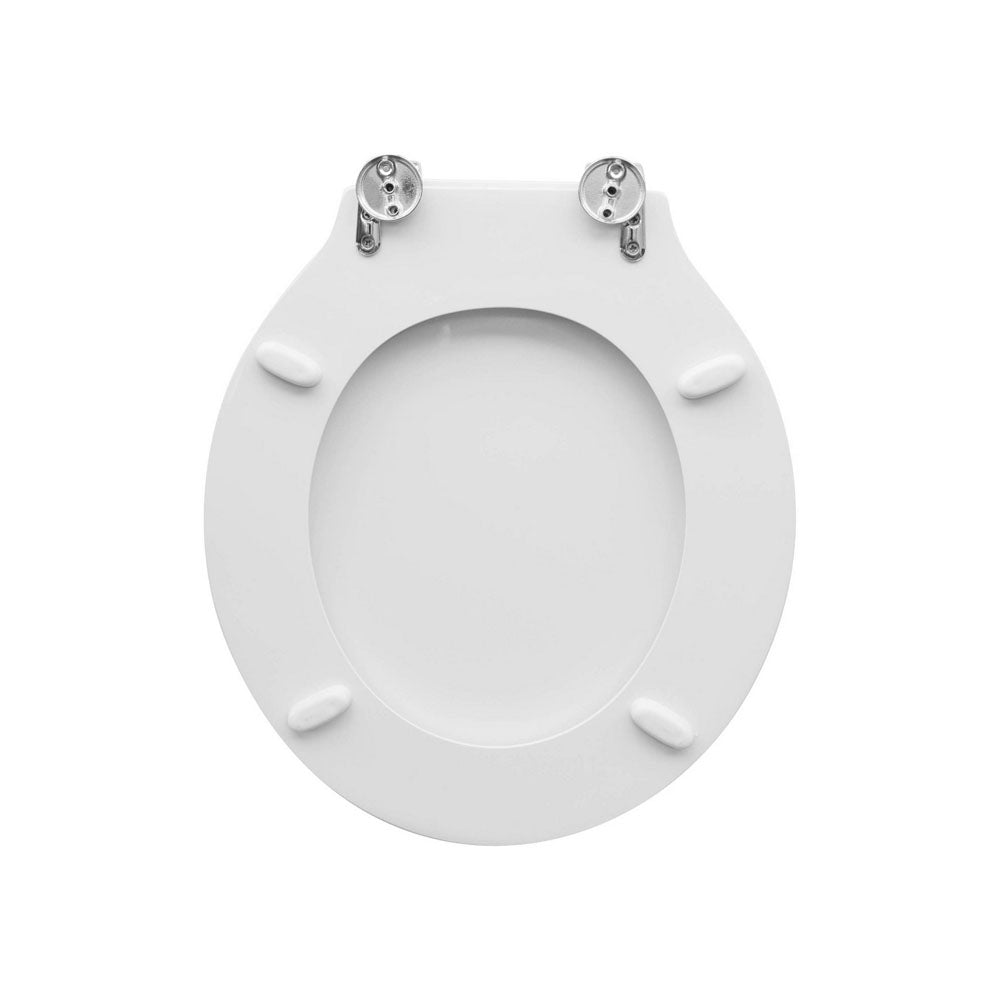 Sedile wc bianco per Azzurra vaso Giunone lunghezza 43 cm cerniere regolabili